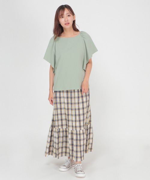 LBC(エルビーシー)の「ワイドスリーブtee(Tシャツ/カットソー・レディース・ホワイト/ミント/チャコールグレー・L/M)」の13枚目の写真