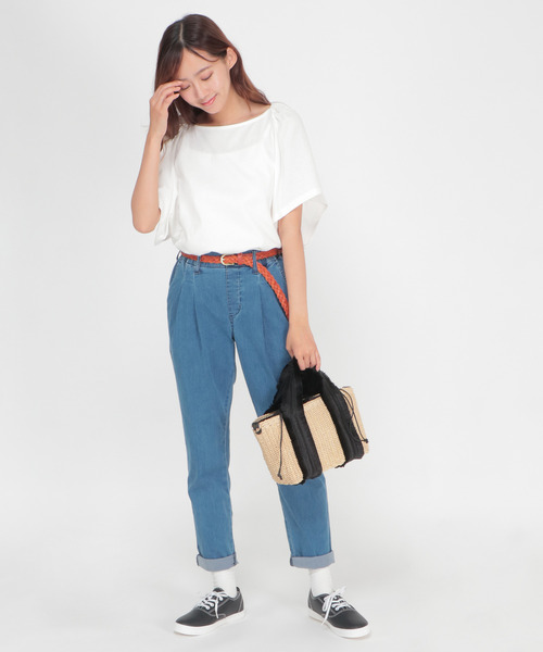 LBC(エルビーシー)の「ワイドスリーブtee(Tシャツ/カットソー・レディース・ホワイト/ミント/チャコールグレー・L/M)」の8枚目の写真