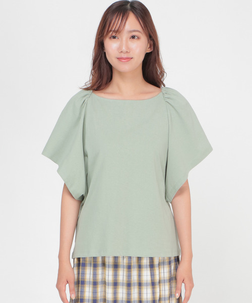 LBC(エルビーシー)の「ワイドスリーブtee(Tシャツ/カットソー・レディース・ホワイト/ミント/チャコールグレー・L/M)」の10枚目の写真