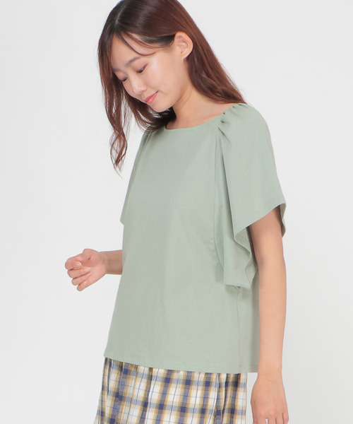 LBC(エルビーシー)の「ワイドスリーブtee(Tシャツ/カットソー・レディース・ホワイト/ミント/チャコールグレー・L/M)」の21枚目の写真