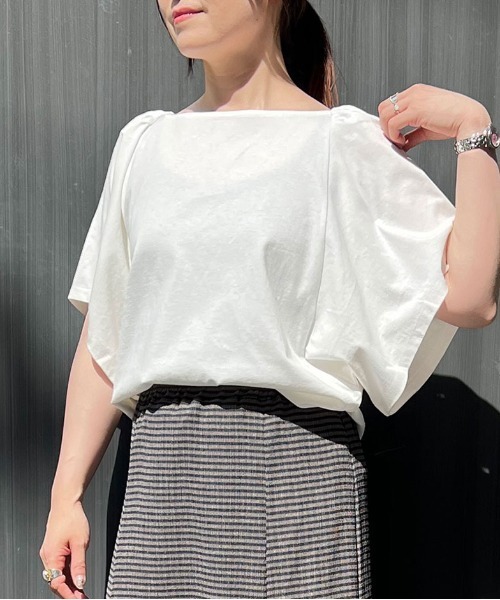 LBC(エルビーシー)の「ワイドスリーブtee(Tシャツ/カットソー・レディース・ホワイト/ミント/チャコールグレー・L/M)」の22枚目の写真