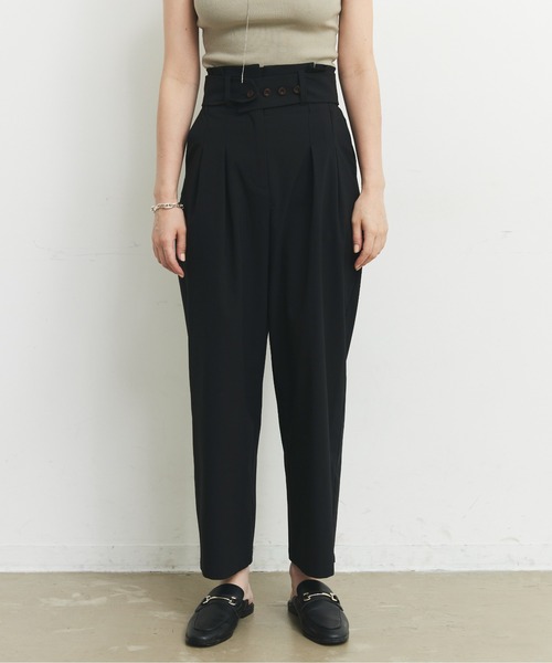 CEL ANSWER（シーイーエルアンサー）の「ハイウエストタックパンツ（スラックス・レディース・チャコールグレー/ブラック・FREE/S）」の7枚目の写真