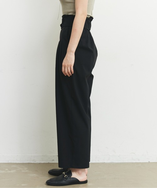 CEL ANSWER（シーイーエルアンサー）の「ハイウエストタックパンツ（スラックス・レディース・チャコールグレー/ブラック・FREE/S）」の8枚目の写真