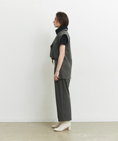 CEL ANSWER（シーイーエルアンサー）の「ハイウエストタックパンツ（スラックス・レディース・チャコールグレー/ブラック・FREE/S）」の15枚目の写真