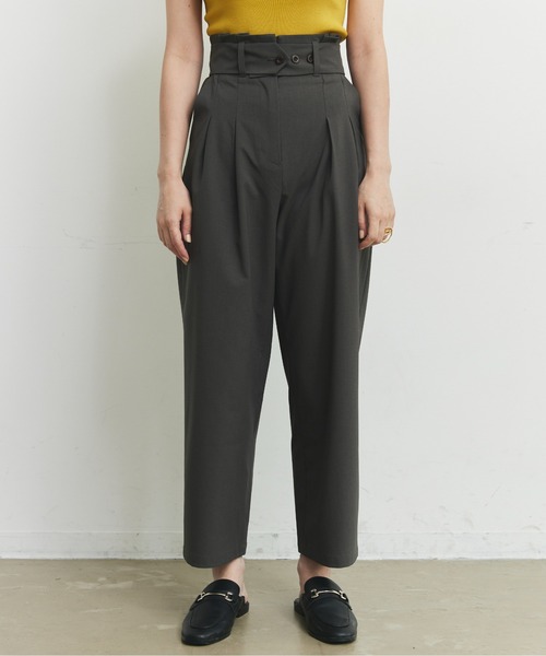 CEL ANSWER（シーイーエルアンサー）の「ハイウエストタックパンツ（スラックス・レディース・チャコールグレー/ブラック・FREE/S）」の18枚目の写真
