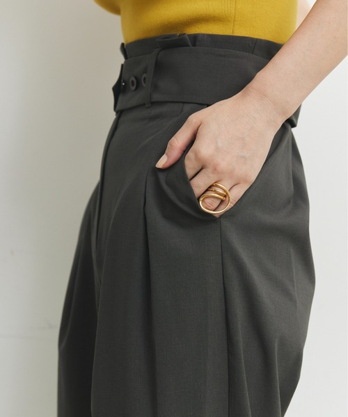 CEL ANSWER（シーイーエルアンサー）の「ハイウエストタックパンツ（スラックス・レディース・チャコールグレー/ブラック・FREE/S）」の20枚目の写真