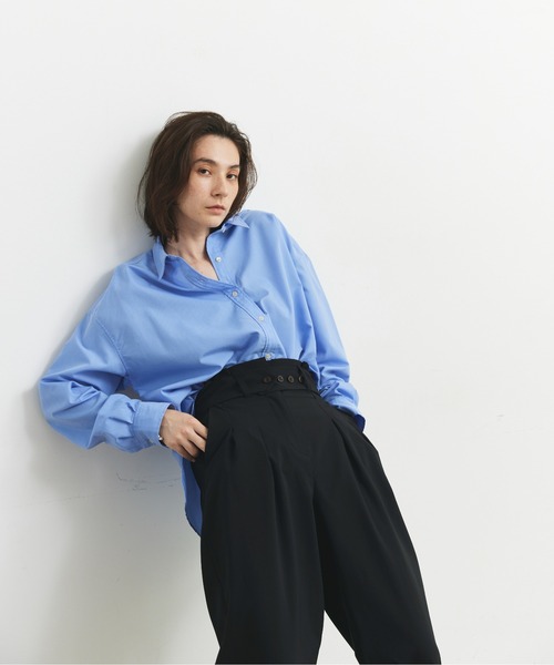 CEL ANSWER（シーイーエルアンサー）の「ハイウエストタックパンツ（スラックス・レディース・チャコールグレー/ブラック・FREE/S）」の3枚目の写真