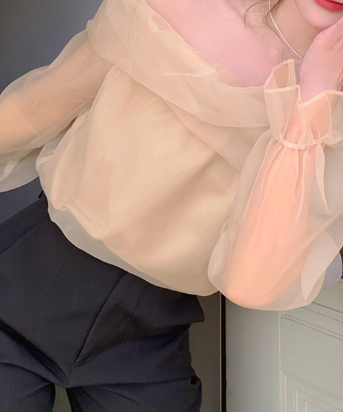 Dita Muaj.(ディータムアージュ)の「シースルーオフショルシフォンブラウス(Tシャツ/カットソー・レディース・アイボリー・S/M)」の16枚目の写真