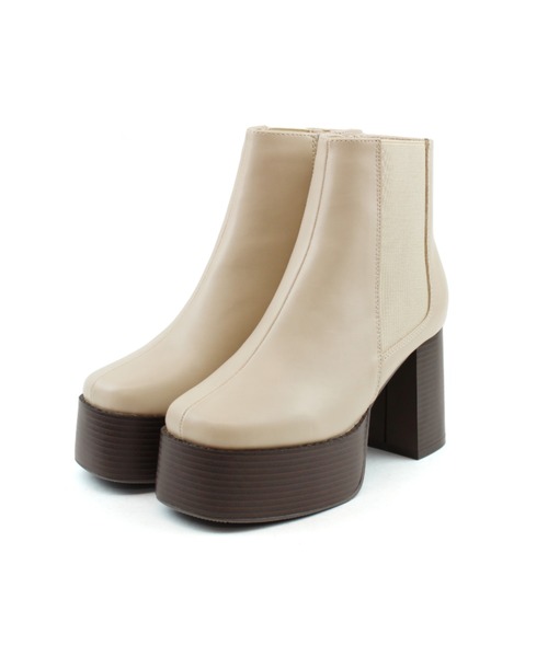 VIVIAN（ヴィヴィアン）の「厚底プラットフォームサイドゴアショートブーツ ZOZOTOWN+オフィシャルサイト限定商品（ブーツ・レディース・ベージュ/ブラウン/ブラック・LL/M/S/L）」の13枚目の写真