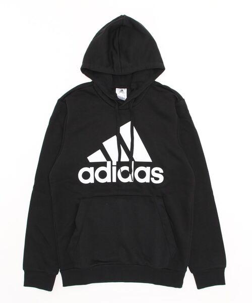 adidas(アディダス)の「《 adidas 》M ESS BL 裏起毛 スウェットパーカー(パーカー・メンズ・ブラック×ホワイト/グレー・M/L/XL)」の2枚目の写真