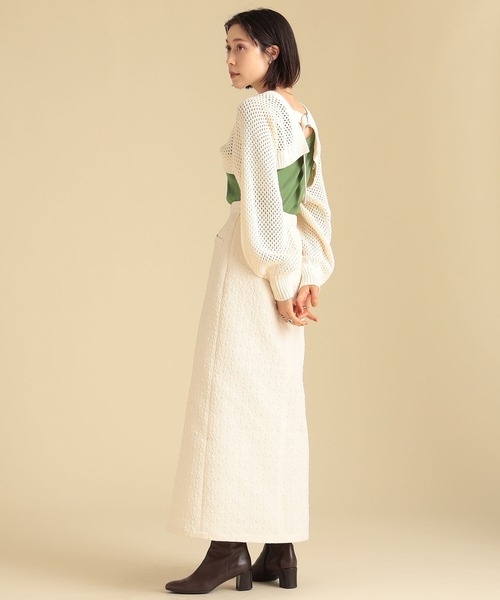 Ray BEAMS（レイビームス）の「Ray BEAMS / メッシュ アーム ボレロ（カーディガン/ボレロ・レディース・ブラック/オフホワイト/オリーブ・ONE SIZE）」の16枚目の写真