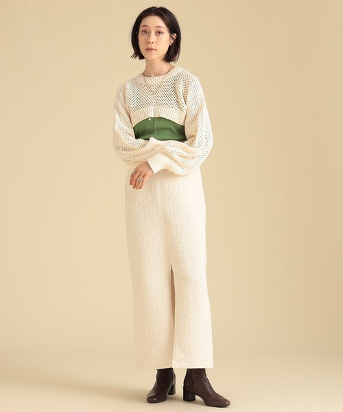 Ray BEAMS（レイビームス）の「Ray BEAMS / メッシュ アーム ボレロ（カーディガン/ボレロ・レディース・ブラック/オフホワイト/オリーブ・ONE SIZE）」の14枚目の写真