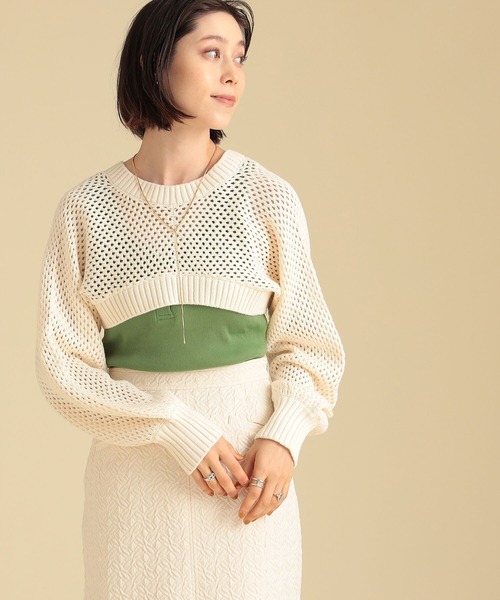 Ray BEAMS（レイビームス）の「Ray BEAMS / メッシュ アーム ボレロ（カーディガン/ボレロ・レディース・ブラック/オフホワイト/オリーブ・ONE SIZE）」の18枚目の写真