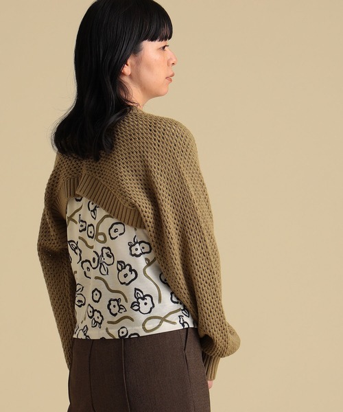 Ray BEAMS（レイビームス）の「Ray BEAMS / メッシュ アーム ボレロ（カーディガン/ボレロ・レディース・ブラック/オフホワイト/オリーブ・ONE SIZE）」の10枚目の写真