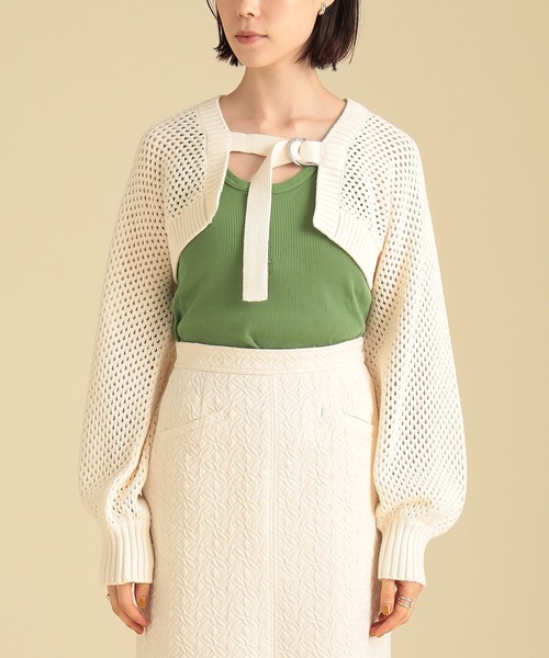 Ray BEAMS（レイビームス）の「Ray BEAMS / メッシュ アーム ボレロ（カーディガン/ボレロ・レディース・ブラック/オフホワイト/オリーブ・ONE SIZE）」の13枚目の写真