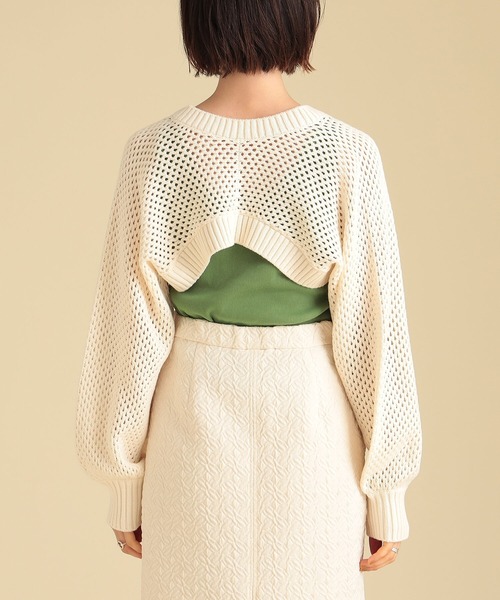 Ray BEAMS（レイビームス）の「Ray BEAMS / メッシュ アーム ボレロ（カーディガン/ボレロ・レディース・ブラック/オフホワイト/オリーブ・ONE SIZE）」の8枚目の写真
