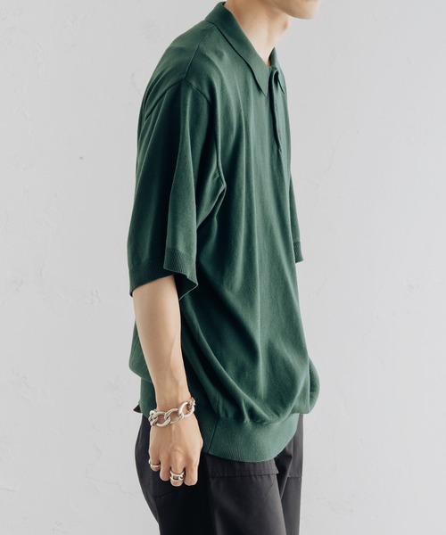 epnok(エプノック)の「Basic Cotton Knit Polo Shirt/ベーシックコットンニットポロシャツ(ポロシャツ・メンズ・ブラック/アイボリー/グリーン・MEDIUM/LARGE)」の14枚目の写真
