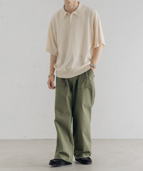 epnok(エプノック)の「Basic Cotton Knit Polo Shirt/ベーシックコットンニットポロシャツ(ポロシャツ・メンズ・ブラック/アイボリー/グリーン・MEDIUM/LARGE)」の7枚目の写真