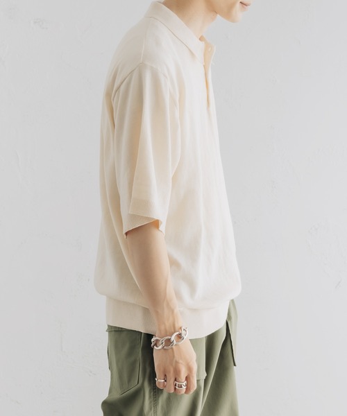 epnok(エプノック)の「Basic Cotton Knit Polo Shirt/ベーシックコットンニットポロシャツ(ポロシャツ・メンズ・ブラック/アイボリー/グリーン・MEDIUM/LARGE)」の5枚目の写真