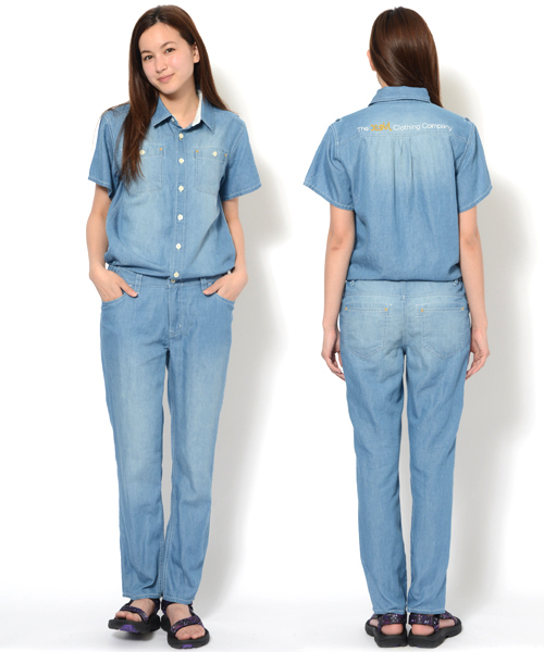 X-girl（エックスガール）の「【NYLON7月号掲載】VACATION DENIM JUMPSUITS（つなぎ/オールインワン・レディース・インディゴブルー/ライトインディゴブルー・1/2/0）」の2枚目の写真