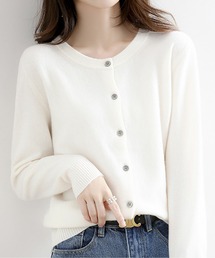LOPASS（ロパス）の「クルーネックボタン開きニットカーディガン（カーディガン/ボレロ）」