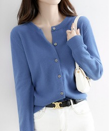 LOPASS（ロパス）の「クルーネックボタン開きニットカーディガン（カーディガン/ボレロ）」