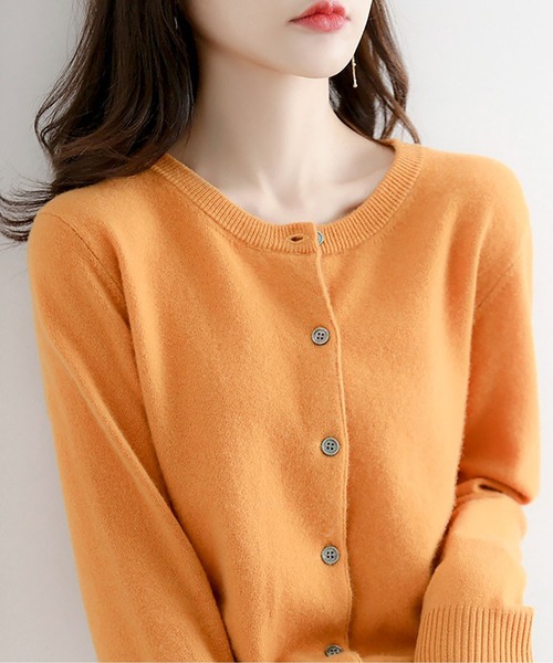 LOPASS（ロパス）の「クルーネックボタン開きニットカーディガン（カーディガン/ボレロ・レディース・ブラウン/ホワイト/グレー/ブラック/Mustard/ブルー/ネイビー・M/L）」の20枚目の写真