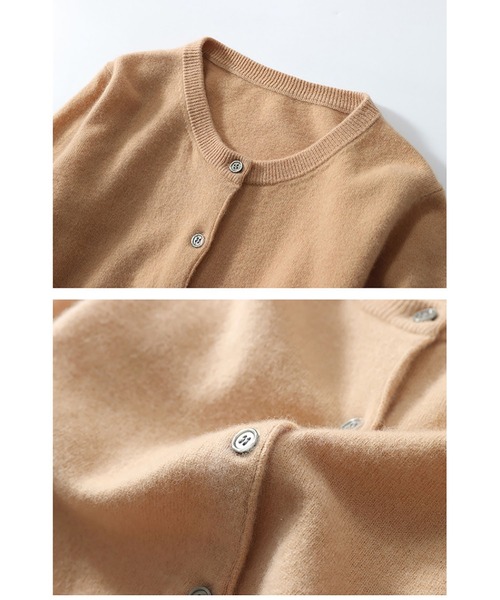 LOPASS（ロパス）の「クルーネックボタン開きニットカーディガン（カーディガン/ボレロ・レディース・ブラウン/ホワイト/グレー/ブラック/Mustard/ブルー/ネイビー・M/L）」の22枚目の写真