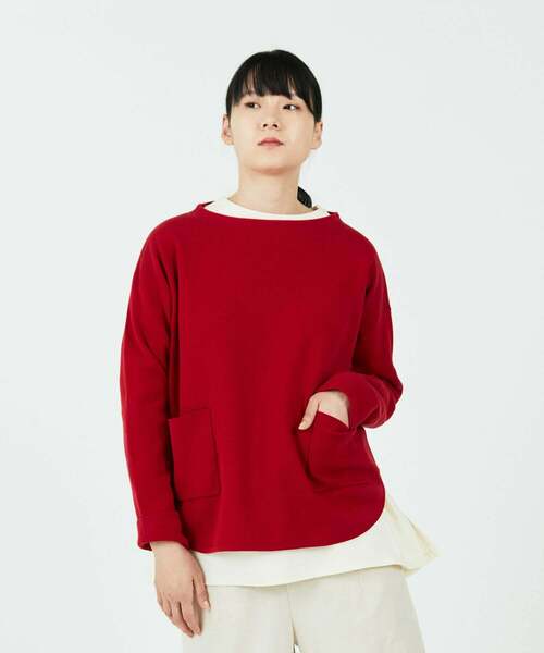conges payes ADIEU TRISTESSE(コンジェ ペイエ アデュートリステス)の「ミラノリブシャツカットバスクシャツ(ニット/セーター・レディース・ブラック/レッド/グレー・FREE)」の3枚目の写真