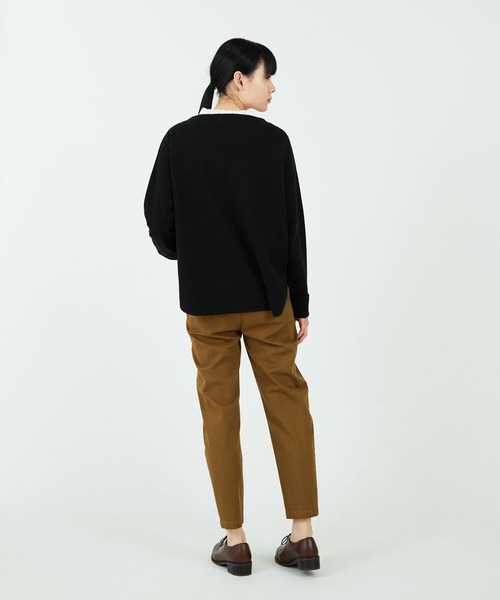 conges payes ADIEU TRISTESSE(コンジェ ペイエ アデュートリステス)の「ミラノリブシャツカットバスクシャツ(ニット/セーター・レディース・ブラック/レッド/グレー・FREE)」の9枚目の写真
