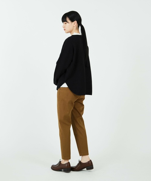 conges payes ADIEU TRISTESSE(コンジェ ペイエ アデュートリステス)の「ミラノリブシャツカットバスクシャツ(ニット/セーター・レディース・ブラック/レッド/グレー・FREE)」の10枚目の写真