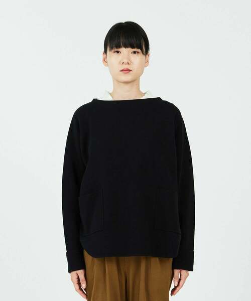 conges payes ADIEU TRISTESSE(コンジェ ペイエ アデュートリステス)の「ミラノリブシャツカットバスクシャツ(ニット/セーター・レディース・ブラック/レッド/グレー・FREE)」の11枚目の写真