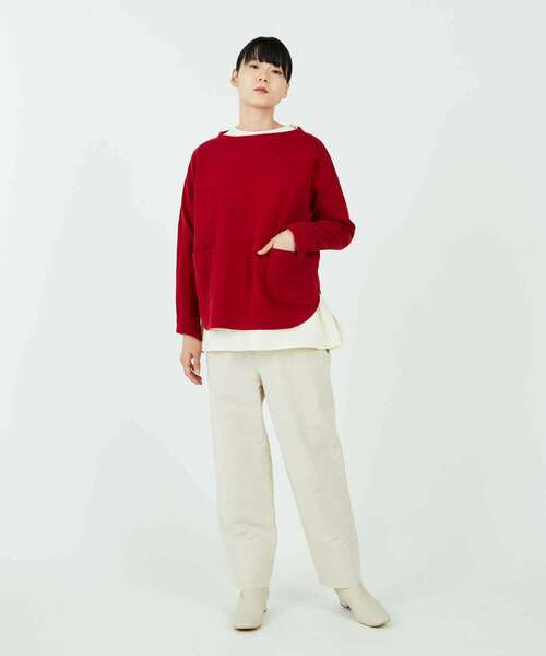 conges payes ADIEU TRISTESSE(コンジェ ペイエ アデュートリステス)の「ミラノリブシャツカットバスクシャツ(ニット/セーター・レディース・ブラック/レッド/グレー・FREE)」の14枚目の写真