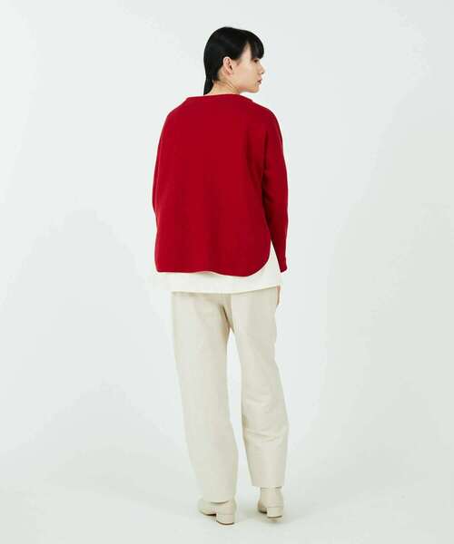 conges payes ADIEU TRISTESSE(コンジェ ペイエ アデュートリステス)の「ミラノリブシャツカットバスクシャツ(ニット/セーター・レディース・ブラック/レッド/グレー・FREE)」の16枚目の写真