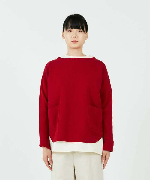 conges payes ADIEU TRISTESSE(コンジェ ペイエ アデュートリステス)の「ミラノリブシャツカットバスクシャツ(ニット/セーター・レディース・ブラック/レッド/グレー・FREE)」の17枚目の写真