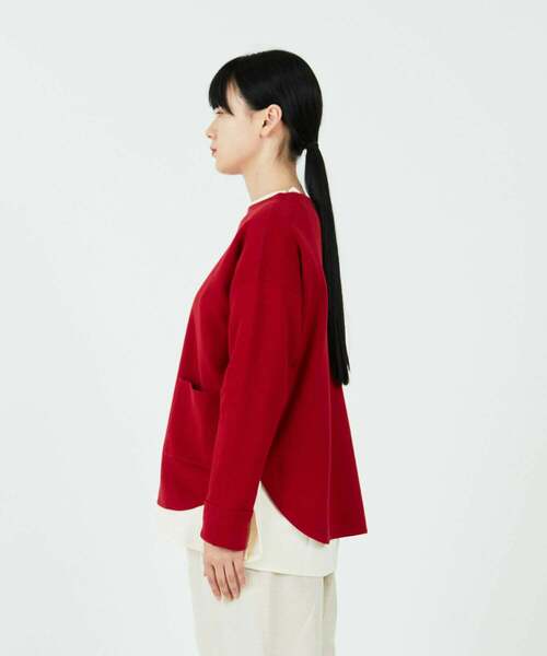 conges payes ADIEU TRISTESSE(コンジェ ペイエ アデュートリステス)の「ミラノリブシャツカットバスクシャツ(ニット/セーター・レディース・ブラック/レッド/グレー・FREE)」の18枚目の写真