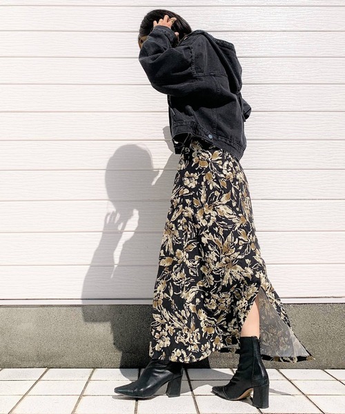 Q(キュー)の「コールフラワースカート(スカート・レディース・ブラック系その他/ブラウン系その他・MEDIUM)」の7枚目の写真