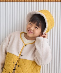 【KIDS】ボア×中わたキルティング切り替えハット