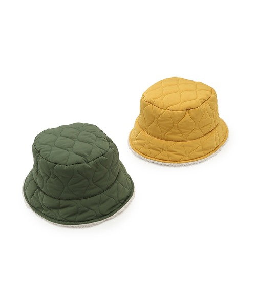 ROPE' PICNIC（ロペピクニック）の「【KIDS】ボア×中わたキルティング切り替えハット（ハット・キッズ・カーキ/マスタード・FREE）」の13枚目の写真