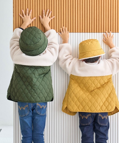 ROPE' PICNIC（ロペピクニック）の「【KIDS】ボア×中わたキルティング切り替えハット（ハット・キッズ・カーキ/マスタード・FREE）」の19枚目の写真