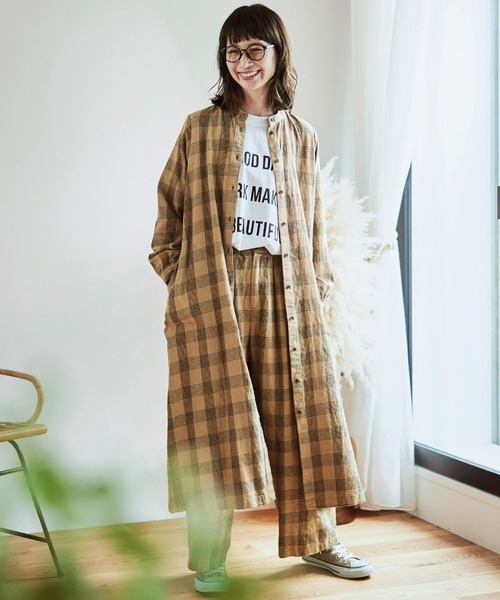 Sunny clouds（サニークラウズ）の「サニークラウズ　チェックのブカブカパン〈レディース〉（その他パンツ・レディース・ブラウン系その他・NM/MEDIUM/LARGE/X-LARGE/XX-LARGE）」の9枚目の写真