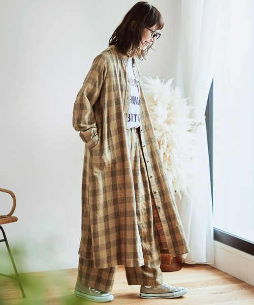 Sunny clouds（サニークラウズ）の「サニークラウズ　チェックのブカブカパン〈レディース〉（その他パンツ・レディース・ブラウン系その他・NM/MEDIUM/LARGE/X-LARGE/XX-LARGE）」の5枚目の写真