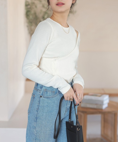 トップス kei 2セットアシンメトリートップス（Tシャツ/カットソー）｜Isn't