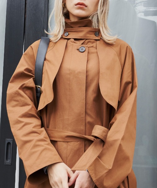 FIG&VIPER(フィグアンドバイパー)の「ステンカラースタンドトレンチコート(トレンチコート・レディース・ブラウン/カーキ・FREE)」の7枚目の写真
