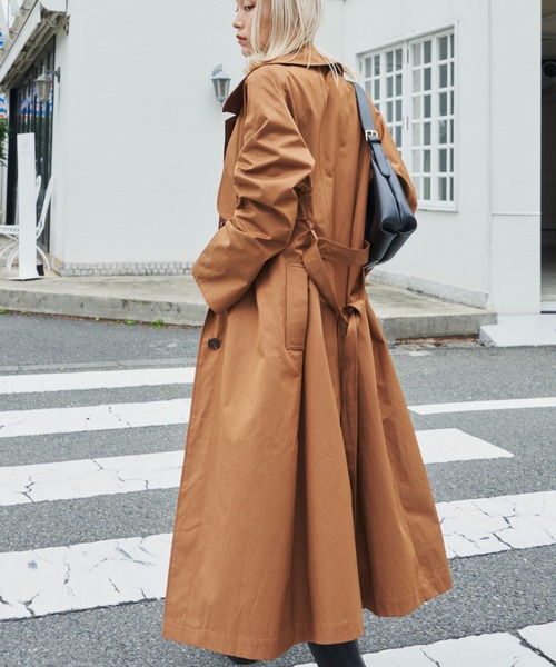 FIG&VIPER(フィグアンドバイパー)の「ステンカラースタンドトレンチコート(トレンチコート・レディース・ブラウン/カーキ・FREE)」の6枚目の写真