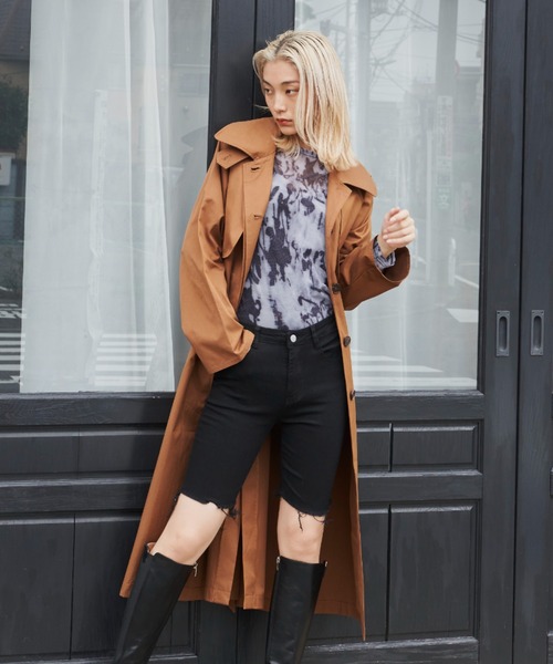 FIG&VIPER(フィグアンドバイパー)の「ステンカラースタンドトレンチコート(トレンチコート・レディース・ブラウン/カーキ・FREE)」の8枚目の写真