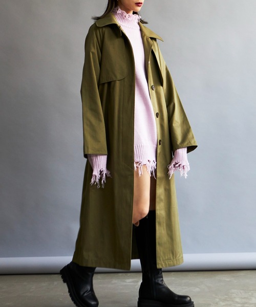 FIG&VIPER(フィグアンドバイパー)の「ステンカラースタンドトレンチコート(トレンチコート・レディース・ブラウン/カーキ・FREE)」の11枚目の写真