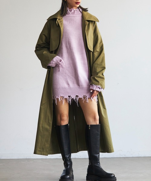 FIG&VIPER(フィグアンドバイパー)の「ステンカラースタンドトレンチコート(トレンチコート・レディース・ブラウン/カーキ・FREE)」の12枚目の写真