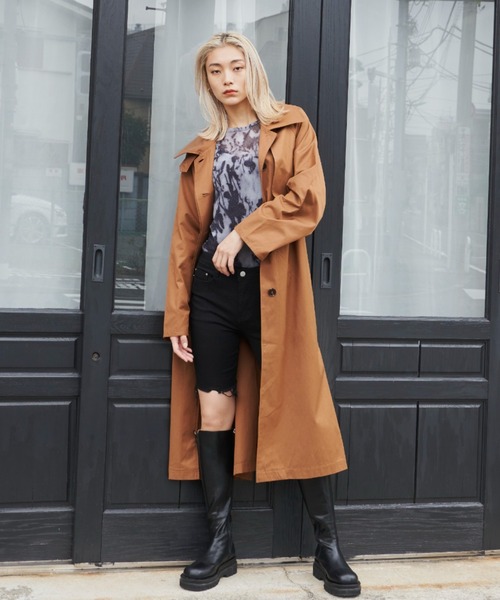 FIG&VIPER(フィグアンドバイパー)の「ステンカラースタンドトレンチコート(トレンチコート・レディース・ブラウン/カーキ・FREE)」の4枚目の写真