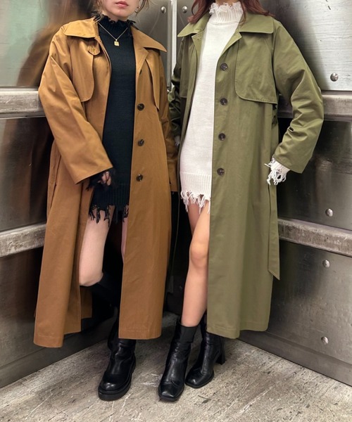 FIG&VIPER(フィグアンドバイパー)の「ステンカラースタンドトレンチコート(トレンチコート・レディース・ブラウン/カーキ・FREE)」の14枚目の写真